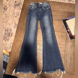 Girls Blue Flared Flying Monkey Jeans
